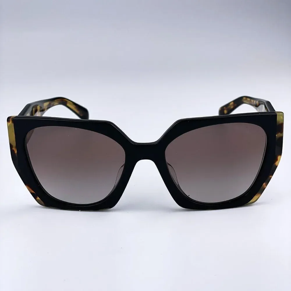 NEW Prada PR15WS 3890A7 Black Tortoise Gray Gradient Square Women Sunglasses